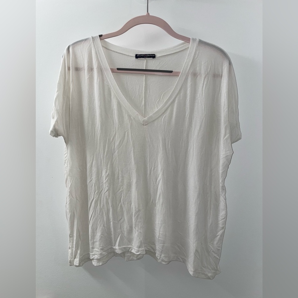 Brandy Melville flowy white tshirt